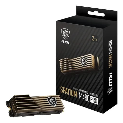 SSD Msi Spatium M480 Pro, 2 TB Hs M.2 PCIe 4.0, cor preto/amarelo