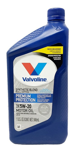 Aceite Motor 5w20 Semisintético 1 Litro Oficial Valvoline