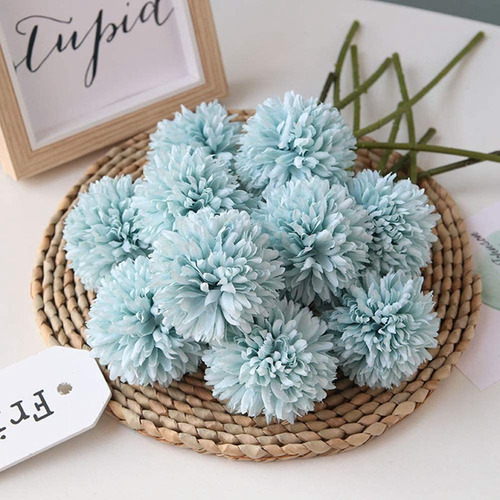 Ramo De Flores Artificiales De Crisantemo, 10 Unidades