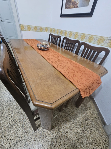 Mesa De Comedor (madera Petiribí) + 6 Sillas Impecable