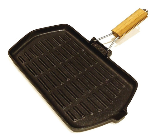 Plancha Grill  C/mango Madera 21*35cm Hierro