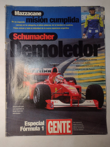 Suplemento Revista Gente Año 2000 Schumacher Demoledor