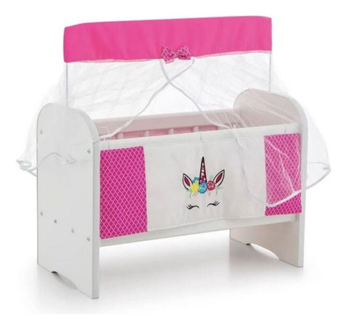 Berço De Boneca Ninar Luxo Unicornio Pink - Sonno Baby