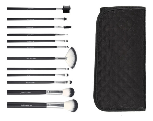 Kit 12 Pincéis P/ Maquiagem Macrilan C/ Estojo Kp1-5h