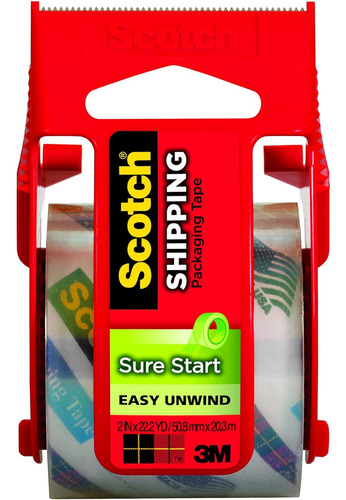 Cinta De Envío Scotch Sure Start Dispensador, 1.88 Pul...