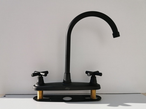 Llave Mezcladora Fregadero O Tarja Cocina Cruzeta Negro Mate