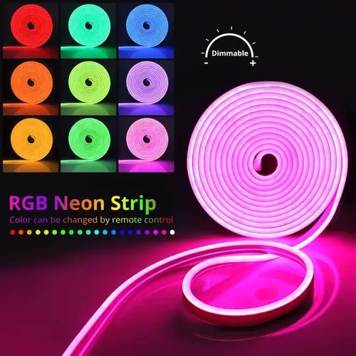 ROLLOS DE 5 METROS TIRA LED NEON RGB CON CONTROL IR