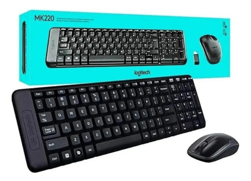 Kit de teclado y ratón inalámbricos Logitech Mk220 negro