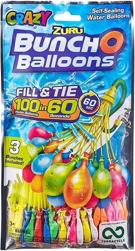 Bunch O Balloons - 100 Globos De Agua Rapid-fill Crazy Colo.