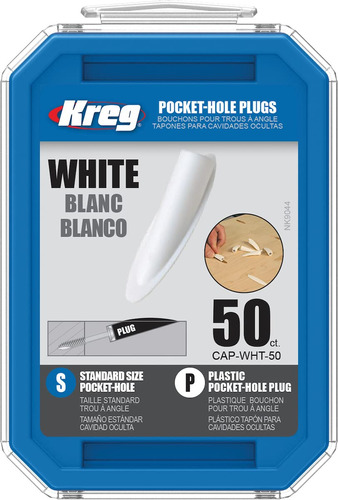 Kreg Cap-wht-50 - Tapones De Plstico Blanco, 50 Unidades