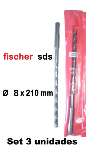 Mecha Widia Sds-plus Fischer Ø 8 Mm Largo 210 Mm Set 3 Unid