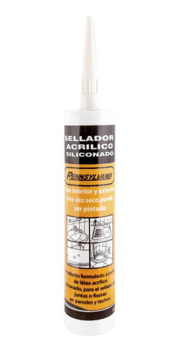 Sellador Acrilico Siliconado Blanco En Tubo 288ml Mf Shop