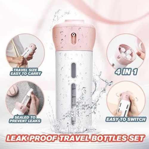 Smart Travel Botella Dispensador Set 4 En 1 Para Viajes