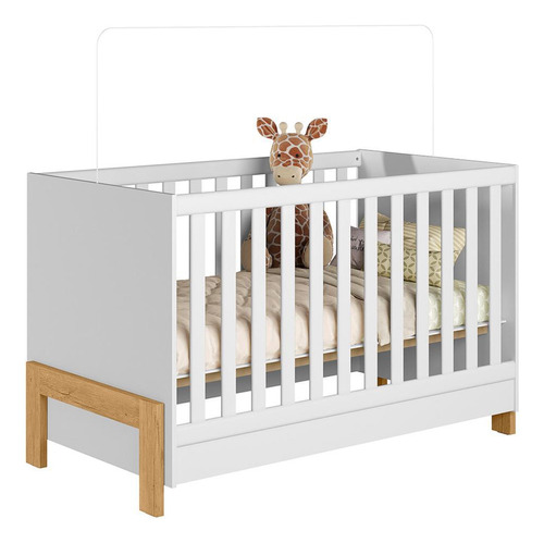 Berço mini cama Fantasia Qmovi cor Branco acetinado