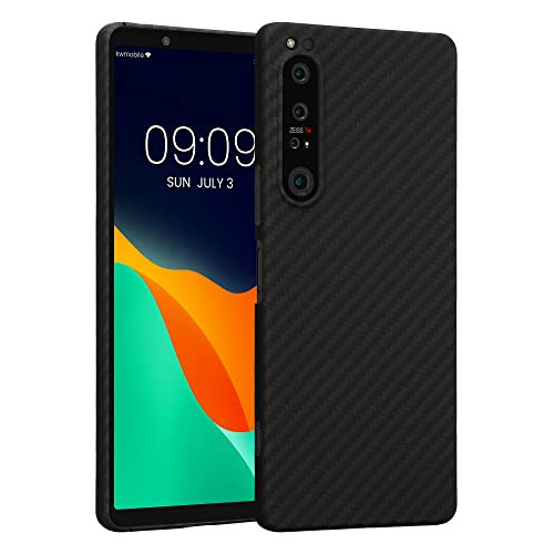 Funda Para Sony Xperia 1 Iv Negro Matte Delgada Aramid Fibra