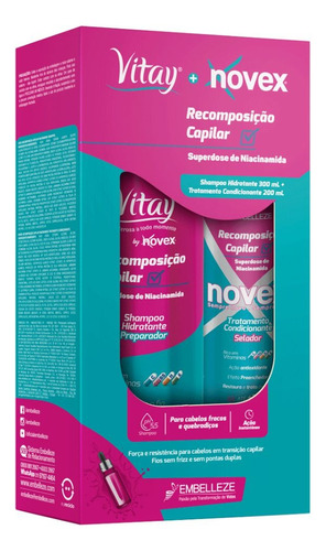  Kit Shampoo Tratamento Cond Recomposição Capilar Vitay Novex