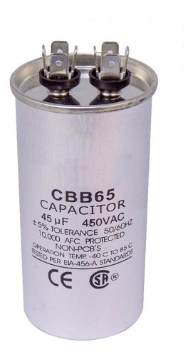 Kit Com 5 Capacitores De Partida Compressor 45uf 2 Terminais