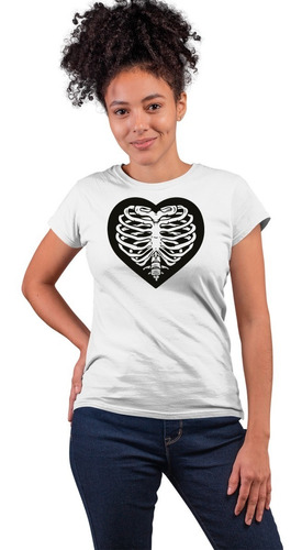 Blusa Playera Corazón Esqueleto 14 De Febrero Niño / Adulto