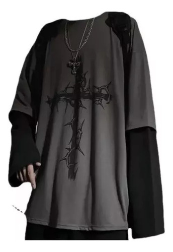 2022 Camiseta Estilo Gótico Gothic Mall Tops Manga Góticos