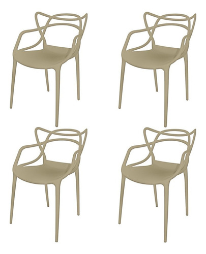 Conjunto Com 4 Cadeiras Para Sala De Estar Berrini Fbwt