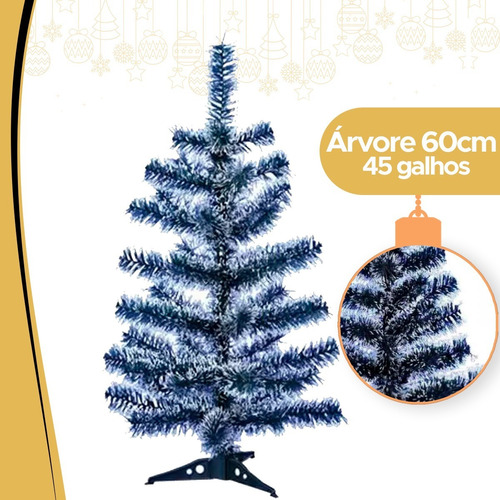 Árvore Natal Nevado Galhos Pinheirinho 60cm Enfeite De Mesa Cor CX10060B Nevada