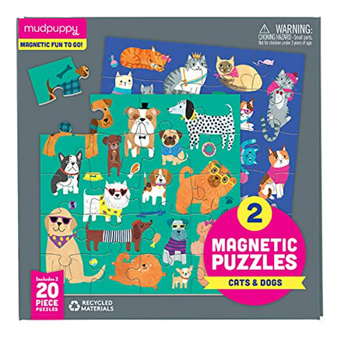 Puzzles Magnéticos Mudpuppy Cats & Dogs, Multicolor