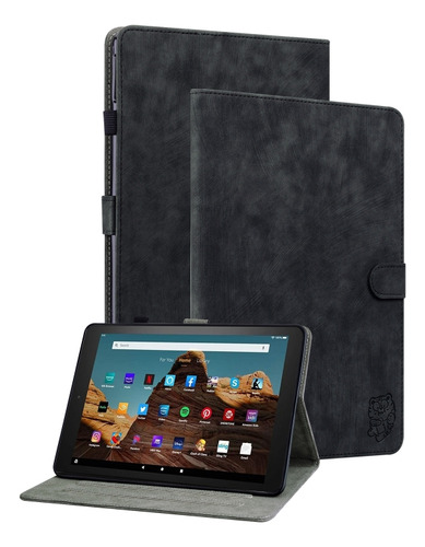 Funda De Piel Con Tapa Negra Para Amazon Fire Hd 10 2023