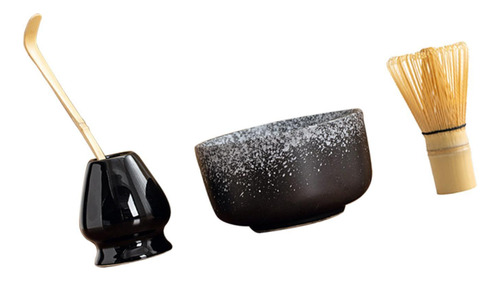Juego De 4 Piezas De Accesorios Para Té Matcha, Kit Negro
