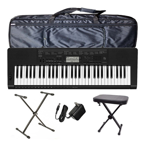 Imagen 1 de 7 de Organo Teclado Casio Ctk3500 Pie Funda Atril Fuente Banqueta