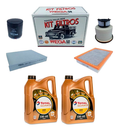 Toyota Hilux Kit 4 Filtros + Aceite Motor 2.4 Y 2.8