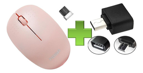Mouse Inalambrico + Adaptador Otg Micro Usb O Tipo C Cable
