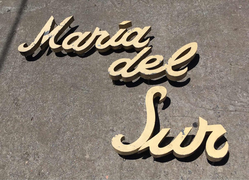 Antiguas Letras De Chapa Cartel Publicidad Maria Del Sur