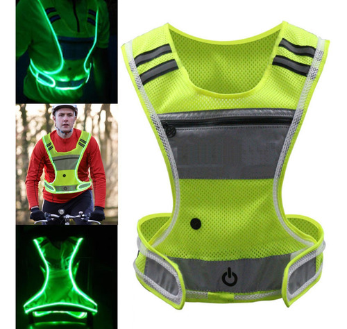 Chaleco Reflectante Led Para Correr Chaleco De Luz Nocturna