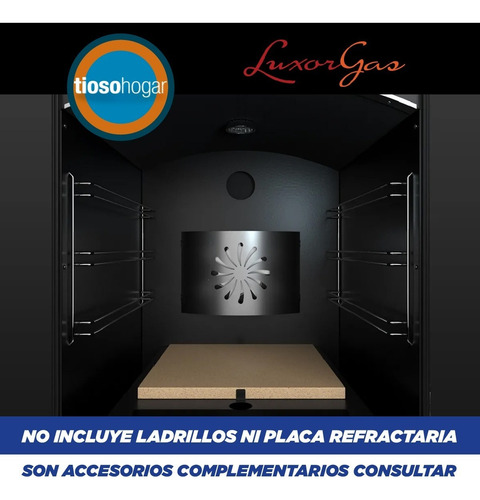 Imagen 7 de 10 de Horno A Gas Empotrar Negro Vidrio Luz Encendido Convector