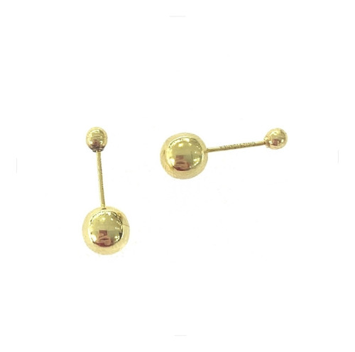 Arete Broquel Bola Dormilona Oro Amarillo 10k 5mm Niña Mujer