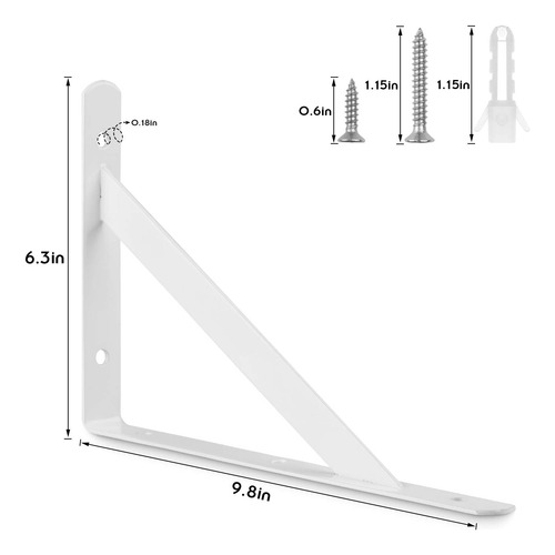 Paquete De 4 Soportes De Estante Flotantes Triangulares Blan