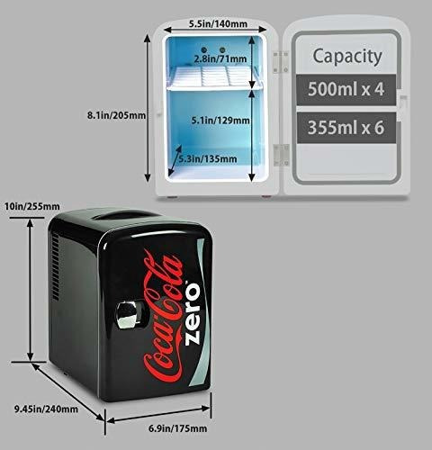 Mini Heladera Coca-cola Zero P/ 6 Latas 4 L 12 V Dc Cosme Ø