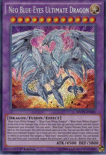Neo Blue-eyes Ultimate Dragon Carta Yugi Mvp1-ens01 Secret