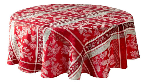 Mantel Diseño Tela Jacquard Teñida Con Hilo Redondo 178 Cm