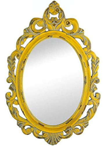 Accent Plus Vintage Hannah Yellow Mirror 13.5x0.5x23.5