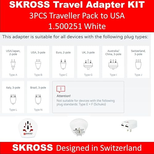 Skross Pack Adaptador De Viaje Para Usa - Conecta Fcilmente