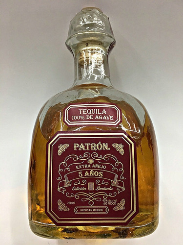 Tequila Patron Extra Añejo 5 Años Con Estuche Goldbottle
