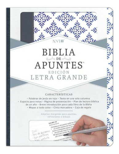 Biblia De Apuntes Nvi Blanco Y Azul Simil Piel ®