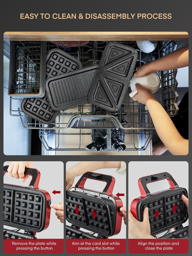 Waffle Maker 3 1 Sandwichera Prensa De 1200 W Placas ...