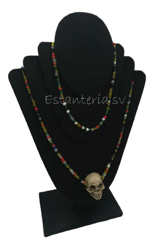Imagen 2 de 2 de Exhibidor Porta Collar Triple Tabla Cadenas Base Escaparate