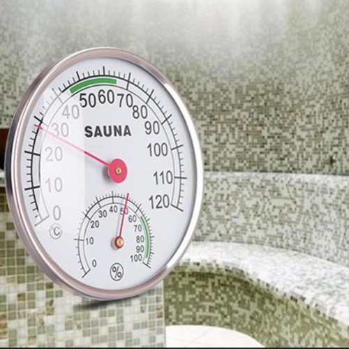 A Termômetro De Sauna Com Caixa De Metal E Higrômetro