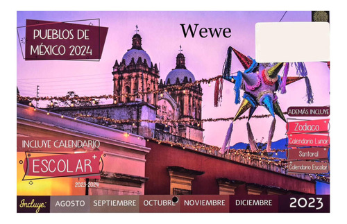 Revista Calendario 2024 Paisajes Pueblos De México, Mod 9