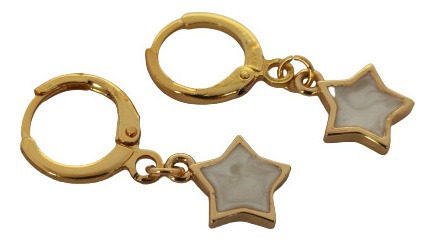 Argollas Estrellas De Nácar Elaboradas En Oro Laminado 