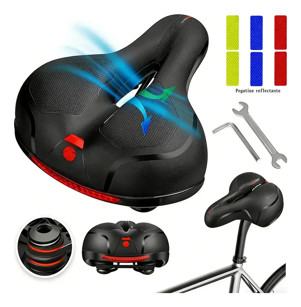 Imagen de Asiento Bicicleta Shun Star Ergonómico Antiprostático MTB Reflectante