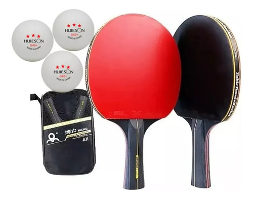 Set 2 Paleta De Ping Pong Profesional 6 Star Con Estuche